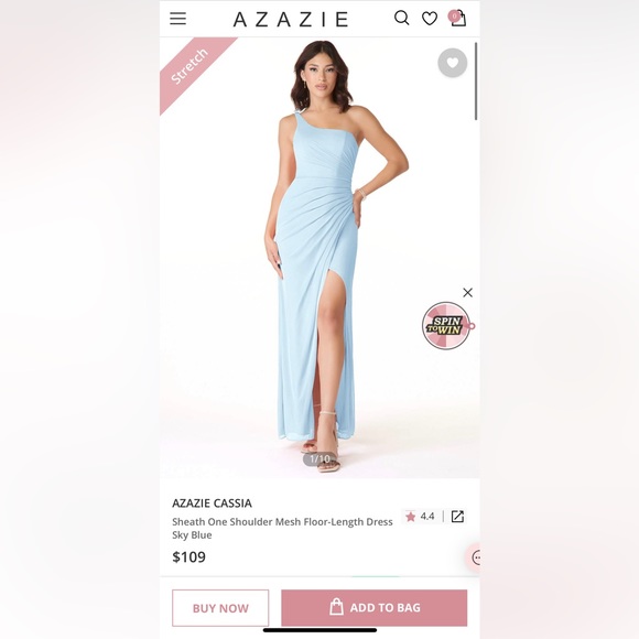 Azazie | Dresses | Azazie Cassia Sky Blue Bridesmaid Dress | Poshmark